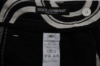 Dolce & Gabbana Black White Pattern Linen Shorts - Size IT44-XS