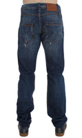 ACHT Blue Wash Cotton Denim Slim Fit Jeans - Size W34