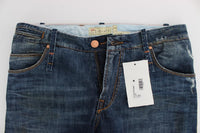 ACHT Blue Wash Cotton Denim Slim Fit Jeans - Size W34