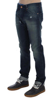 ACHT Blue Wash Cotton Denim Slim Fit Jeans - Size W34