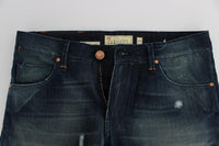 ACHT Blue Wash Cotton Denim Slim Fit Jeans - Size W34