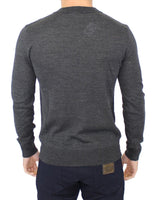 Ermanno Scervino Gray Wool Blend V-neck Pullover Sweater - Size IT58-XXL