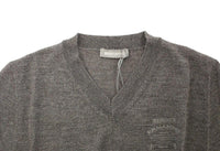 Ermanno Scervino Gray Wool Blend V-neck Pullover Sweater - Size IT58-XXL