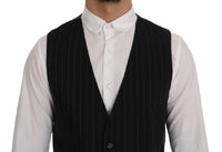 Dolce & Gabbana Black STAFF Cotton Striped Vest - Size IT52-XL