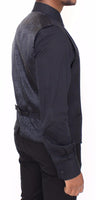 Dolce & Gabbana Blue Cotton Stretch Dress Vest Blazer - Size IT48-M