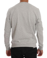 Frankie Morello Gray Cotton Crewneck Pullover Sweater - Size M