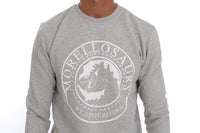 Frankie Morello Gray Cotton Crewneck Pullover Sweater - Size M