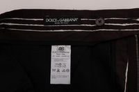 Dolce & Gabbana Bordeaux White Striped Hemp Casual Shorts - Size IT48-M