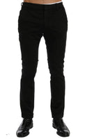 Costume National Black Slim Fit Cotton Stretch Pants - Size IT46-S