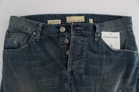 ACHT Blue Wash Cotton Denim Regular Fit Jeans - Size W34