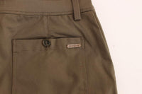 GF Ferre Green Cotton Stretch Comfort Fit Pants - Size IT48-M