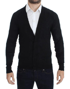 Costume National Black Fine Wool Button Cardigan - Size L