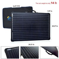 ACOPower Plk 120W Portable Solar Panel Kit, Lightweight Briefcase With 20A Charge Controller