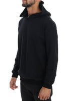 Daniele Alessandrini Black Gym Casual Hooded Cotton Sweater - Size S