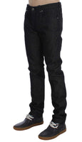 ACHT Black Cotton Slim Skinny Fit Jeans - Size W34