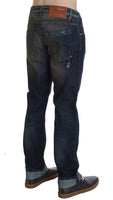 ACHT Blue Wash Cotton Regular Straight Fit Jeans - Size W34