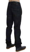 ACHT Blue Wash Cotton Denim Straight Fit Jeans - Size W34