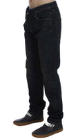 ACHT Blue Wash Cotton Denim Straight Fit Jeans - Size W34