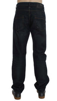 ACHT Blue Wash Cotton Denim Straight Fit Jeans - Size W34