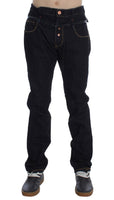 ACHT Blue Cotton Regular Straight Fit Jeans - Size W34