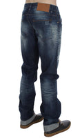 ACHT Blue Wash Cotton Denim Regular Fit Jeans - Size W34