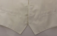 Dolce & Gabbana White Cotton Silk Blend Dress Vest Blazer - Size IT44-XS