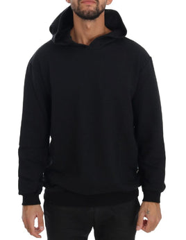 Daniele Alessandrini Black Gym Casual Hooded Cotton Sweater - Size XXL