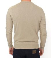 Ermanno Scervino Beige Wool Cashmere Crewneck Pullover Sweater - Size IT50-L