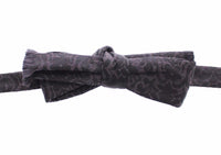 Dolce & Gabbana Gray Black Wool Bow Tie - One Size