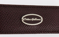 Dolce & Gabbana Bordeaux Leather Magnet Money Clip - One Size