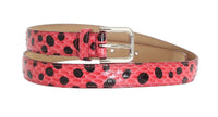 Dolce & Gabbana Pink Polka Snakeskin Silver Buckle Belt - Size 65-CM-26-INCHES