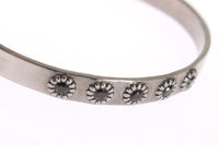 Nialaya Black Crystal 925 Silver Bangle Bracelet - Size M