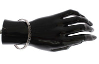 Nialaya Black Crystal 925 Silver Bangle Bracelet - Size M