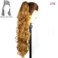 Desire for Hair 30 Inch Long Curly Claw Clip Ponytail Heat Resistant Synthetic Hairpieces Fake Hair Extensions