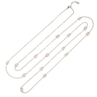 VENICE - Original 120cm Long Chain Necklace Silver Rose Quartz