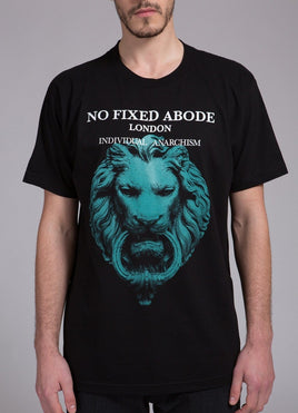 Mens Leohead Aqua on Black T-Shirt