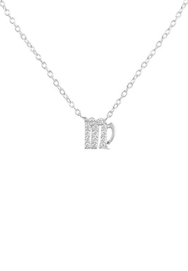 Original Diamond Zodiac Silver Necklace Virgo