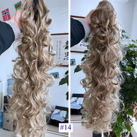 Synthetic Claw Clip Ponytail Luxury for Braiding 75cm 30" High Temperature Fiber Hairpieces Long Curly Hair Extensions for Women