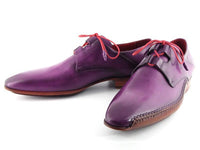 Paul Parkman Men's Ghillie Lacing Side Handsewn Dress Shoes - Purple Leather Upper and Leather Sole (ID#022-PURP)