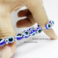 Original 2Pcs /Set 7 Chakra Bead Lava Stone Bracelet Evil Blue Eye