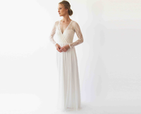 Original Long Sleeve Wedding Dress, Wrap Long Sleeves  1261