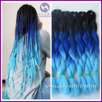 Desire for Hair 10packs Per Lot 24inch 100g Heat Resistant Synthetic Ombre Jumbo Braiding Box Hair Red Yellow Blue Green 4 Tone