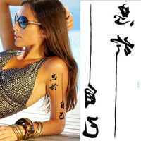 TATTRENDY - 10Pcs Temporary Tattoo Sticker for Men Shoulder Tattoos Black Sketches Tattoo Designs Shoulder Arm Sleeve Tattoo Fake Boys Body Art