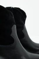 Original Black Western Sock Boots With Suede Detail