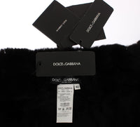 Dolce & Gabbana Silver Sequined Floral Weasel Fur Shoulder Scarf Wrap - Size IT42-M