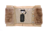 Dolce & Gabbana Beige MINK Fur Scarf Foulard Neck Wrap - One Size