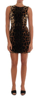Dolce & Gabbana Abito tubino in seta stampa leopardo marrone - IT40-S