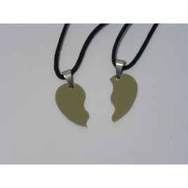 Pair of necklaces with heart - Color Silver