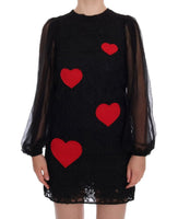Dolce & Gabbana - Vestito a cuore rosso con pizzo nero - IT36-XS