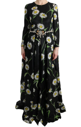 Dolce&Gabbana Abito lungo maxi in seta stampa multicolore di seta-IT42-M